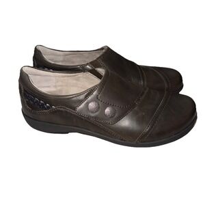 Aetrex Karina Shoes Women's 10.5-11 Brown Leather Orthopedic Monk Strap DM507WM